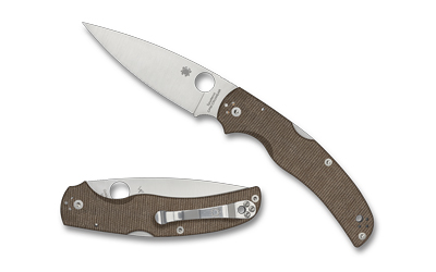 Spyderco - Spyderco Native Chief Folding Knife with CPM Cru-Wear Blade and Brown Canvas Micarta Handle