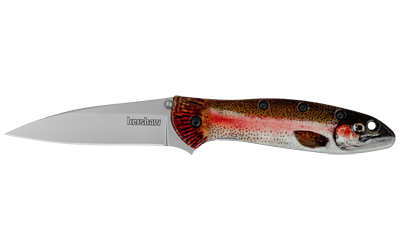 Kershaw - Kershaw Leek Rainbow Trout Folding Knife - Assisted Opening, 3-inch Plain Edge, 14C28N Steel