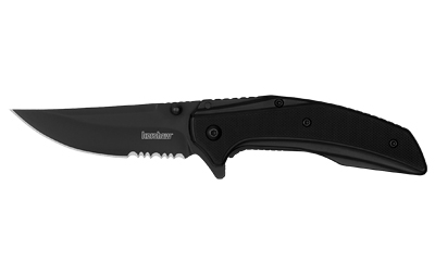 Kershaw - Kershaw Outright Black Folding Knife with Partially Serrated Blade, Model 8320BLKST