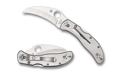 Spyderco - Spyderco Harpy Clipit Folding Knife with VG-10 Steel Blade, 2.75 inch Plain Edge, Silver
