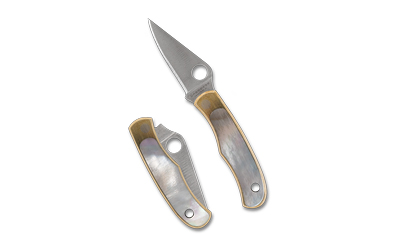 Spyderco - Spyderco Bug 1.25-inch Folding Knife with Nickel Silver Handles and Abalone Inlays