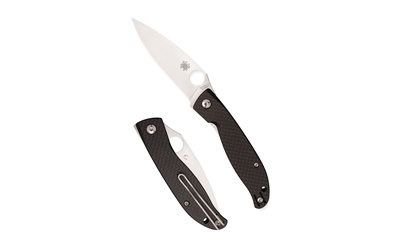 Spyderco - Spyderco Mantra 4 CF Folding Knife – 3.34 Inch Plain Edge, Black/Silver