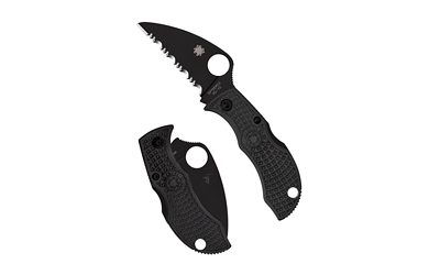 Spyderco - Spyderco Manbug SE Folding Knife with VG-10 Steel, Black Handle and Serrated Edge