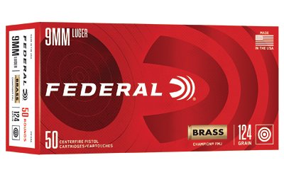 Federal - Federal Champion 9mm 124 Grain Full Metal Jacket Ammunition (50 Rounds Per Box)