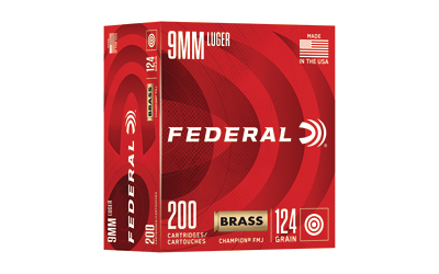 Federal - Federal Champion 9mm 124-Grain Full Metal Jacket Ammunition (200 Rounds per Box, 1000 per Case)