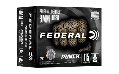 Federal - Federal Punch 9mm 115 Grain Jacketed Hollow Point Ammunition - Box of 50, Case of 200