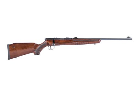 Savage Arms - Savage Arms B17G Bolt Action Rifle in 17 HMR with Walnut Stock and Adjustable Iron Sights
