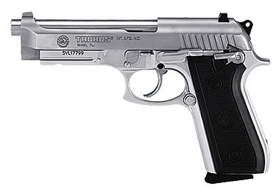 Taurus - Taurus PT-92 9mm Stainless Semi-Auto Pistol with 17+1 Capacity and Adjustable Rear Sight