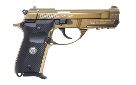 EAA Corp - EAA Corp MC14T Tip-Up 380 ACP Gold Plated Semi-Auto Pistol with 13+1 Capacity and Accessory Rail
