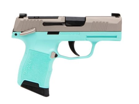 SIG SAUER - SIG SAUER P365 .380 ACP Semi-Auto Pistol with Nickel Cerakote Finish and Turquoise Polymer Frame