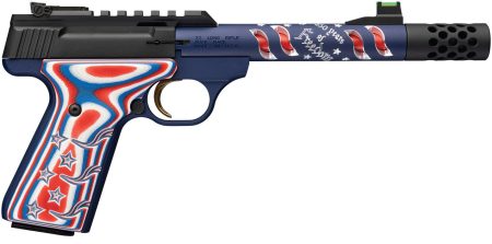 Browning - Browning Buck Mark + Vision 250TH 22LR Semi-Auto Pistol with Blue Anodized Finish and Fiber Optic Sights