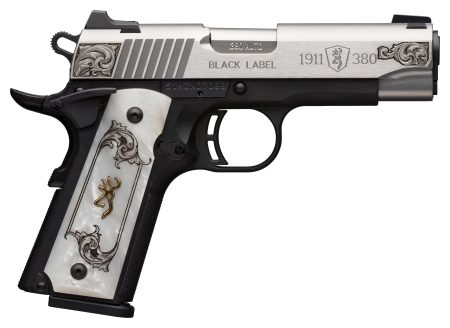 Browning - Browning 1911-380 Black Label Semi-Auto Pistol with White Pearl Grips