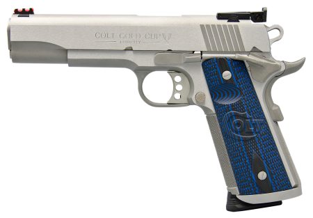 Colt - Colt Gold Cup Trophy .38 Super Semi-Auto Pistol with Stainless Steel Finish and Fiber Optic / Bomar Sights