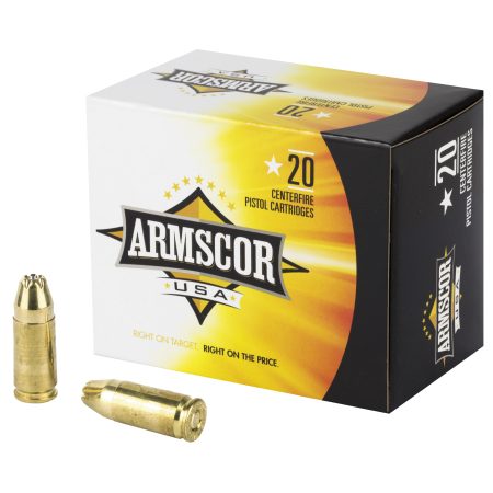 Armscor - Armscor 9mm 124 Grain Hollow Point Ammunition - 20 Rround Box, 500 Rounds Case