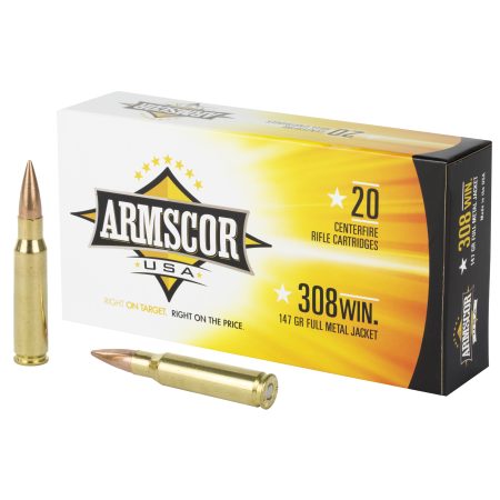 Armscor - Armscor 308 Winchester 147-Grain Full Metal Jacket Ammunition (20 Rounds per Box, 200 per Case)