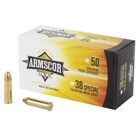Armscor - Armscor 38 Special 158 Grain Full Metal Jacket Ammunition - 50 Rounds per Box