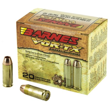 Barnes - Barnes VOR-TX 10mm 155 Grain XPB Handgun Ammunition - 20 Rounds per Box