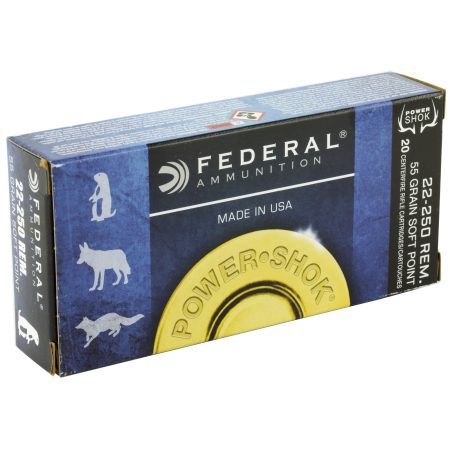 Federal - Federal Power Shok .22-250 Remington 55 Grain Soft Point Ammunition - 20 Rounds