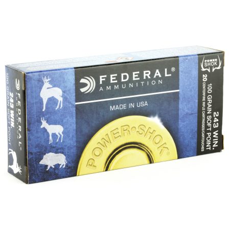 Federal - Federal Power Shok .243 Winchester 100-Grain Soft Point Rifle Ammunition - 20 Rounds Per Box