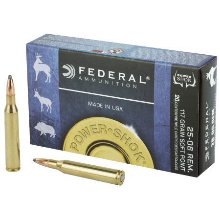 Federal - Federal PowerShok 25-06 Remington Soft Point Rifle Bullets, 117 Grain, 20 per Box