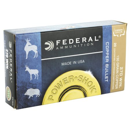 Federal - Federal Power Shok Copper 270 Winchester 130-Grain Rifle Ammunition - 20 Rounds per Box