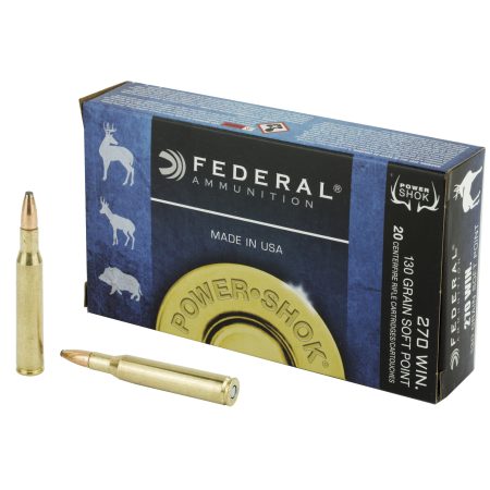 Federal - Federal PowerShok .270 Winchester 130 Grain Soft Point Rifle Ammunition (20 Rounds)