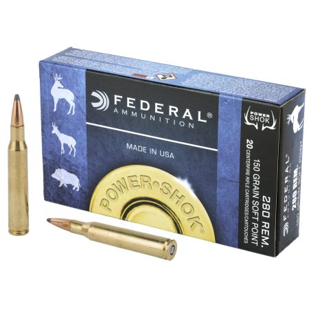 Federal - Federal PowerShok 280 Remington 150 Grain Soft Point Rifle Ammunition - Box of 20