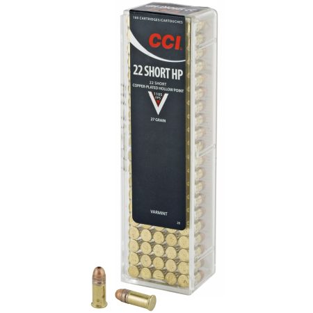 CCI Ammunition - CCI Ammunition 22 Short High Velocity Hollow Point - 27 Grain, 100 Rounds per Box