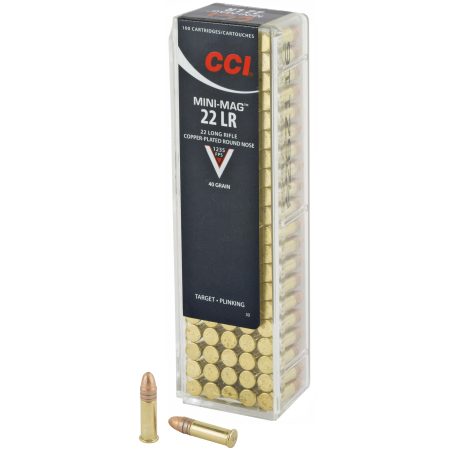 CCI Ammunition - CCI Ammunition Mini Mag 22 LR 40 Grain Copper Plated Round Nose - Pack of 100