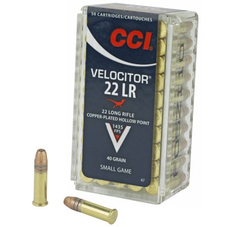 CCI Ammunition - CCI Ammunition Velocitor .22 LR 40 Grain Hollow Point – 50 Rounds per Box