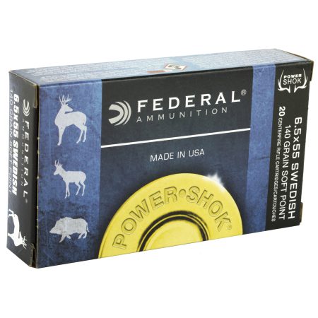 Federal - Federal PowerShok 6.5x55 Swedish 140 Grain Soft Point Rifle Ammunition - Box of 20