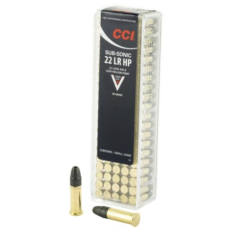 CCI Ammunition - CCI Ammunition 22 LR Subsonic Hollow Point, 40 Grain, 100 Rounds