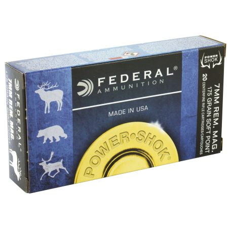 Federal - Federal PowerShok 7mm Remington Magnum 175 Grain Soft Point Bullets - 20 Pack