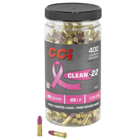 CCI Ammunition - CCI Clean-22 22 LR 40-Grain Soft Point Ammunition, 400 Rounds per Box