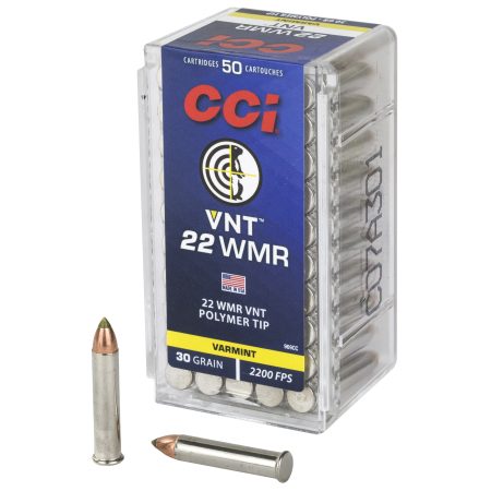 CCI Ammunition - CCI Ammunition 22 WMR 30-Grain Varmint Tip, 50 Rounds Per Box