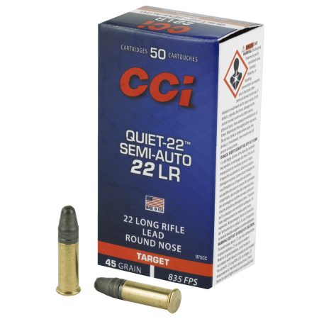 CCI Ammunition - CCI Ammunition Quiet-22 22 LR 45-Grain Lead Round Nose Semi-Auto Ammo
