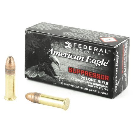 Federal - Federal American Eagle Suppressor 22LR 45 Grain Lead Round Nose Ammunition - Volume Pack of 5,000 Rounds