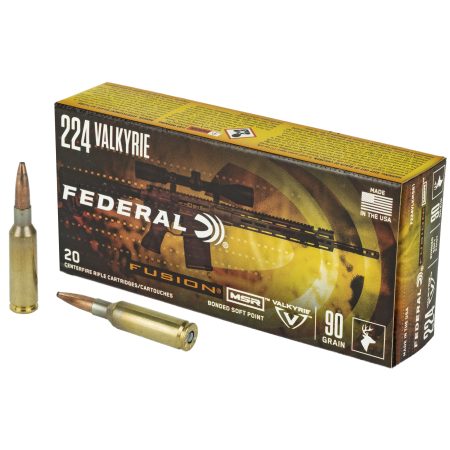Federal - Federal Fusion 224 Valkyrie 90 Grain Boat Tail Ammunition, 20 Rounds per Box