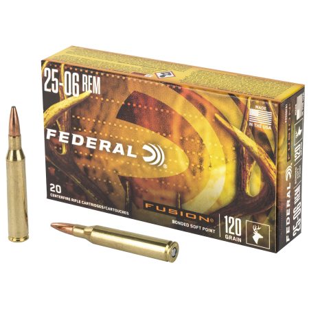 Federal - Federal Fusion 25-06 Remington 120-Grain Boat Tail Rifle Ammunition - 20 Rounds per Box