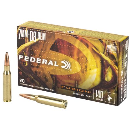Federal - Federal Fusion 7mm-08 140 Grain Boat Tail Rifle Ammunition - 20 Rounds