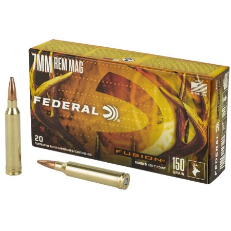 Federal - Federal Fusion 7mm Remington Magnum Boat Tail Rifle Ammunition - 150 Grain, Box of 20