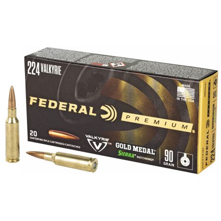 Federal - Federal Gold Medal 224 Valkyrie 90 Grain Boat Tail Hollow Point Ammunition (20 Rounds)