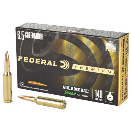 Federal - Federal Gold Medal 6.5 Creedmoor 140 Grain Sierra MatchKing Boat Tail Hollow Point Ammunition