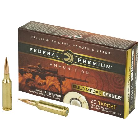 Federal - Federal Gold Medal 6mm Creedmoor 105 Grain Berger Boat Tail Hollow Point Ammunition