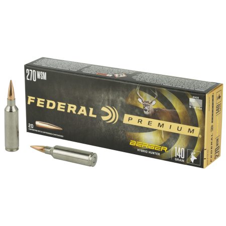 Federal - Federal Premium 270 Winchester Short Magnum Hybrid Hunter Bullet – 140 Grain, Box of 20