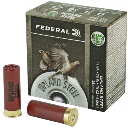Federal - Federal Field & Range Steel 12 Gauge Shotgun Shells – 1 1/8 oz #6 Steel Shot, 25 Rounds per Box