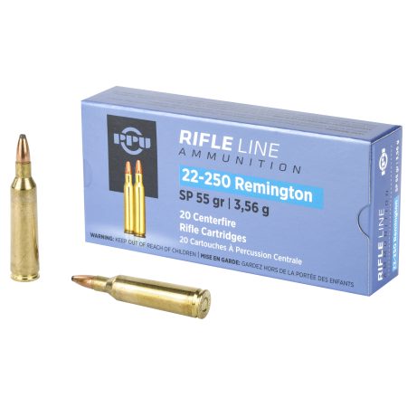 Prvi Partizan - Prvi Partizan PPU 22-250 Remington Soft Point Ammunition - 55 Grain, 20 Rounds per Box