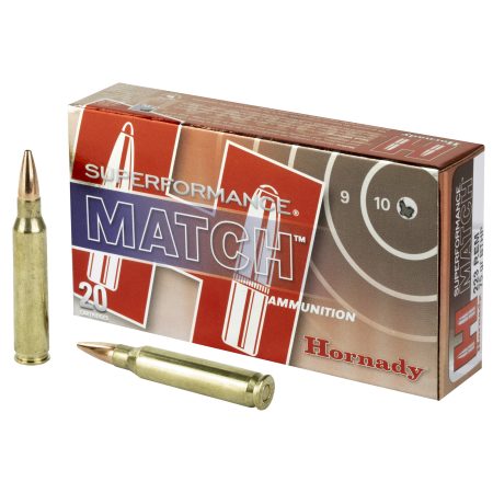 Hornady - Hornady Superformance Match .223 Remington 75 Grain Boat Tail Hollow Point Ammo, 20 Rounds per Box