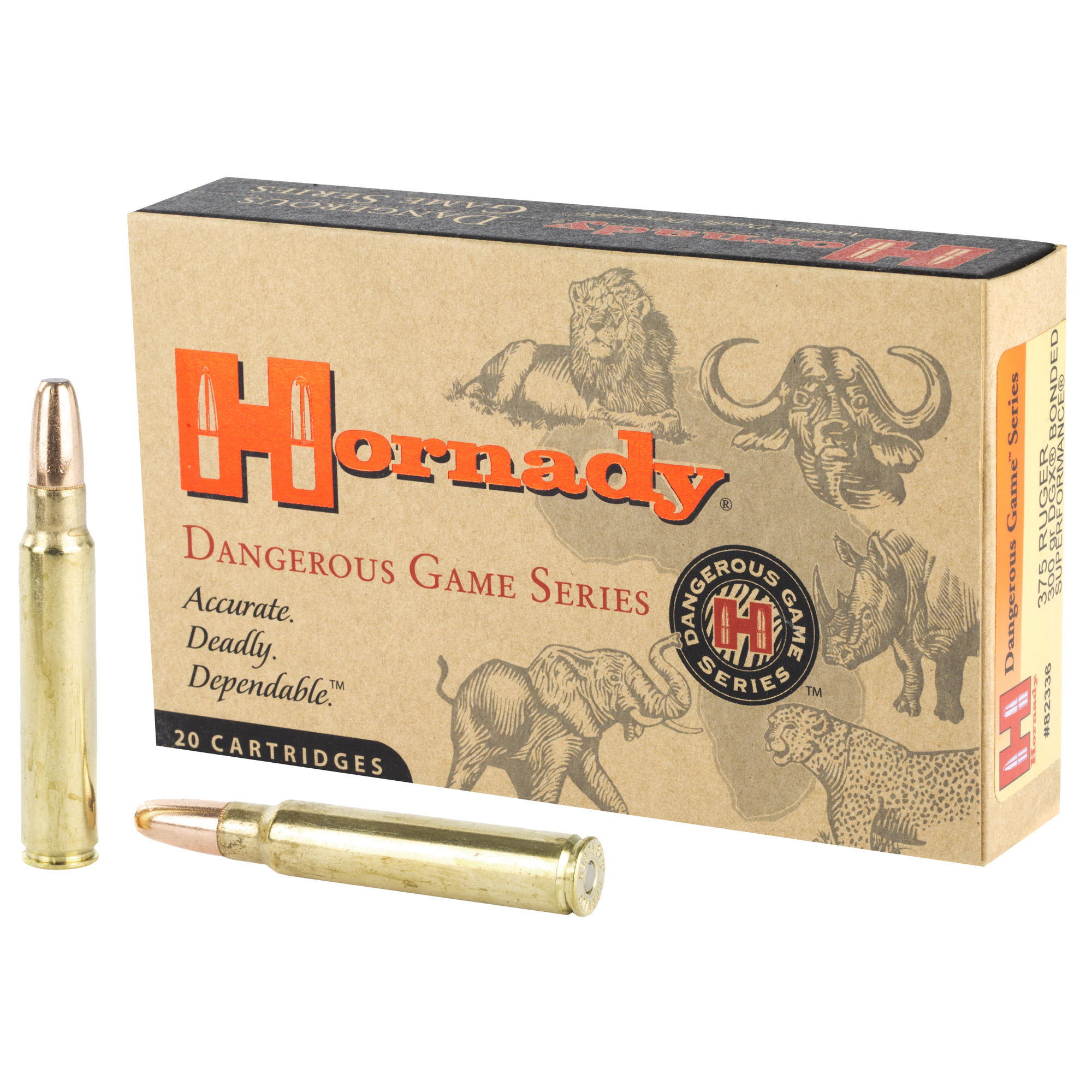 Hornady - Hornady Dangerous Game Series 375 Ruger 300-Grain DGX Bonded Ammunition (20 Rounds per Box)