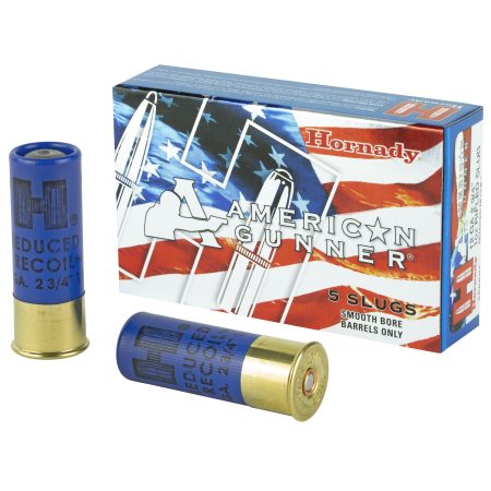 Hornady - Hornady American Gunner 12 Gauge 2.75-Inch 1 oz Rifled Slug Ammunition (5 per Box, 100 per Case)